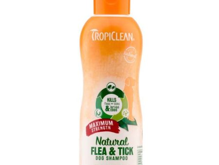 TropiClean Natural Flea & Tick Maximum Strength Shampoo for Dogs 1ea 20 fl oz Fashion