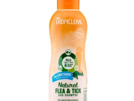 TropiClean Natural Flea & Tick Soothing Shampoo for Dogs 1ea 20 fl oz Hot on Sale