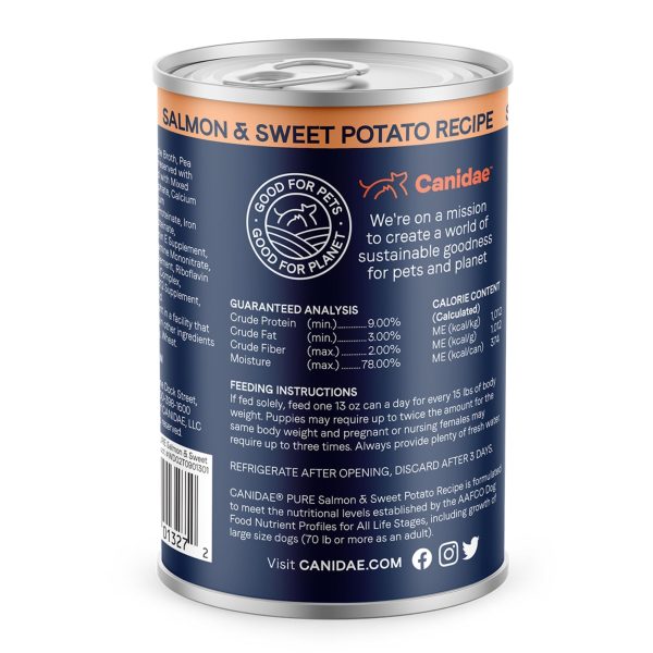 Pure Canned Grain Free Dog Food Salmon Sweet Potato 13oz. (Case of 12) on Sale