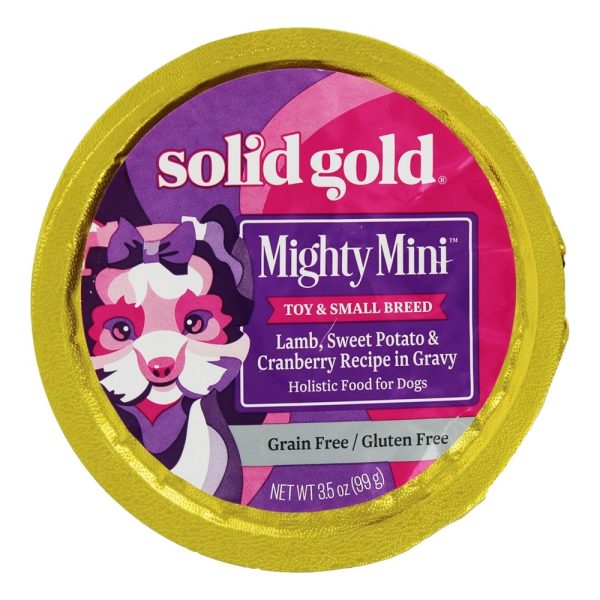 Solid Gold Dog Cup Mighty Mini Lamb Sweet Potato Cranberry 3.5 oz.(Case Of 12) Fashion