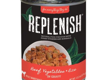 Replenish Canned Dog Food Beef Vegetable Rice 13.2oz. (Case of 12) Hot on Sale