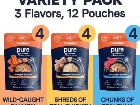 Pure Goodness Protein Topper Variety Pack Salmon Chicken Tuna 3oz. (Case of 12) Online Hot Sale