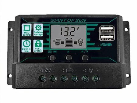 12V 24V 10A-100A LCD Solar Controller Dual USB DC Port Current Solar Charge Cotroller Discount