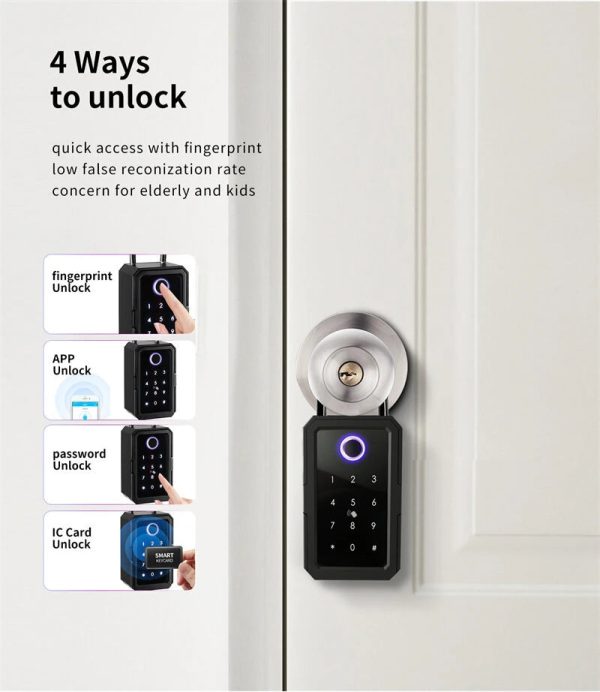 OS109 Tuya Bluetooth Smart Key Security Box Fingerprint APP Password IC Card Unlock Wall-mounted Portable Electronics Lock Boxes Work with TT Lock For Discount