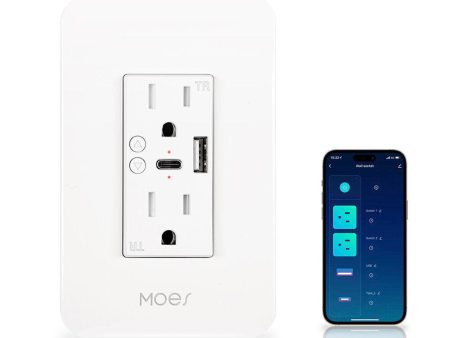 Tuya Smart WiFi US Plug Socket USB+Type-C Wall Outlet APP Remote Control Timer Countdown Voice Control with Alexa Google Assistant For Discount