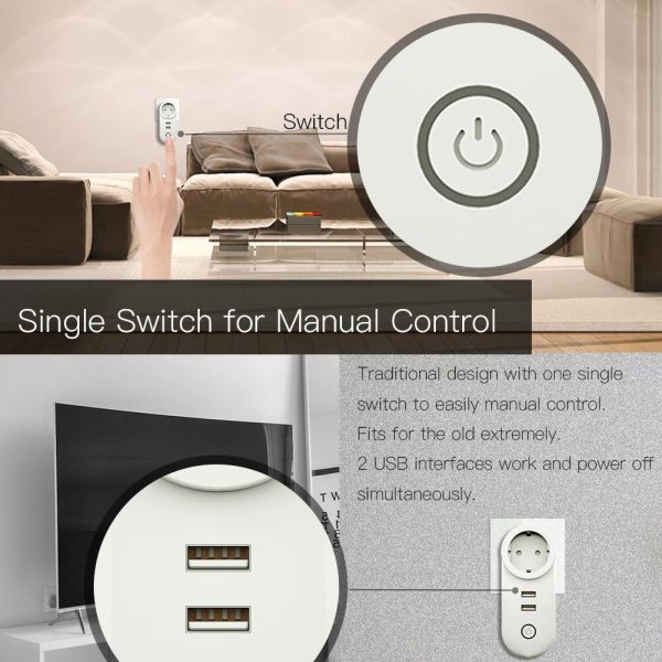 EU Smart Wifi Socket Zigbe 3.0 2 USB Port 100-240V Voice Control Sale