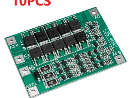 10PCS BMS 3S 40A 18650 Lithium Battery Charger Protection Board 11.1V 12.6V PCB for Drill Motor with Balance For Discount