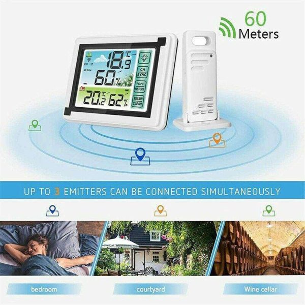 1-to-1 Indoor Outdoor Wireless Thermometer Weather Station Clock Cheap