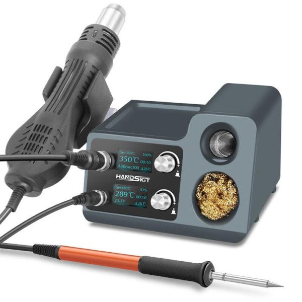 HANDSKIT ST12A 2 in 1 Hot Air Gun Soldering Station OLED Digital Adjustment Auto Sleep 1s-6s Fast Heating Repair Tool Online