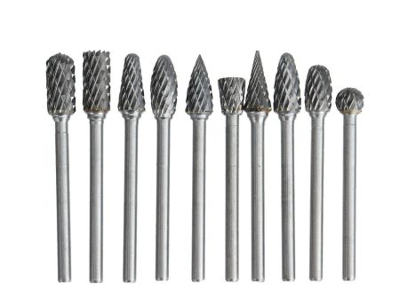 10PCS Tungsten Steel Grinding Head Tungsten Carbide Burrs Sets Online now