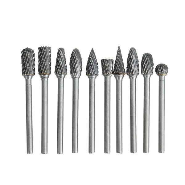 10PCS Tungsten Steel Grinding Head Tungsten Carbide Burrs Sets Online now