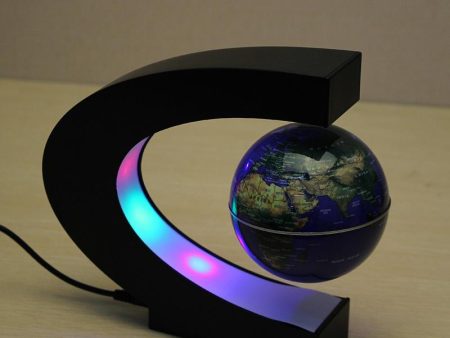 C Shape Magnetic Levitation Floating Globe World Map With LED Lights Hot on Sale