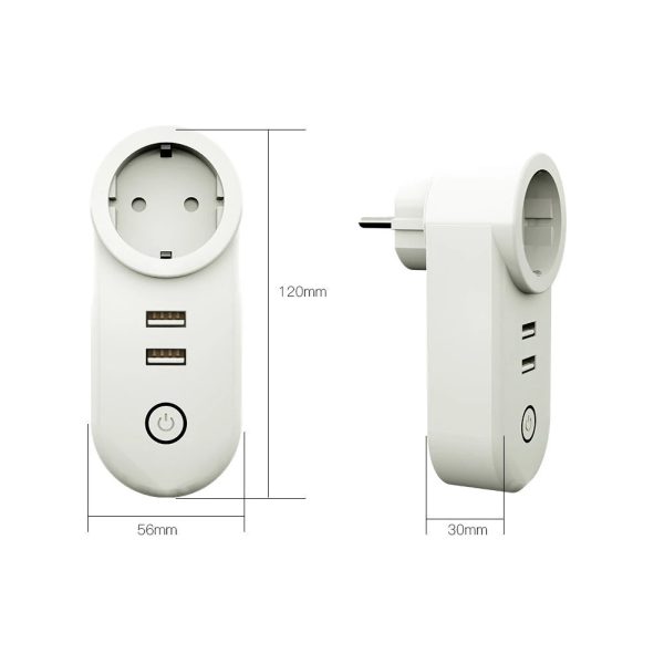 EU Smart Wifi Socket Zigbe 3.0 2 USB Port 100-240V Voice Control Sale