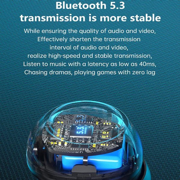 DX01 TWS bluetooth 5.3 Earphone 8D Stereo Surround Sound LED Light Digital Display Online now