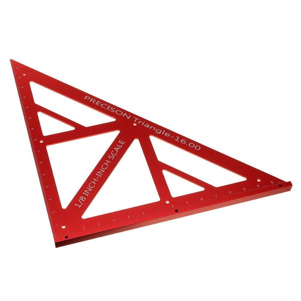 90 45 Degree Aluminum Alloy Multi-function Woodworking Triangle Ruler Inch Precision Triangle Ruler Fashion