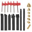 7pcs 12mm Shank Lathe Boring Bar Turning Tool Holder Set with Carbide Inserts Supply