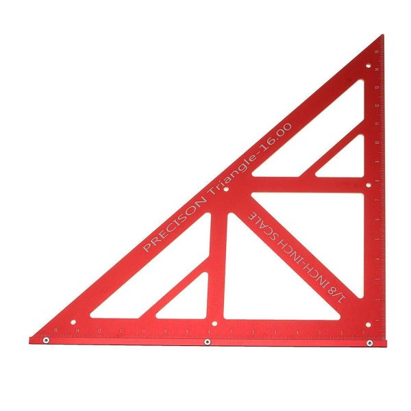 90 45 Degree Aluminum Alloy Multi-function Woodworking Triangle Ruler Inch Precision Triangle Ruler Fashion