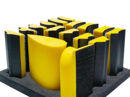 16 PCS Handheld Hand Sanding Blocks Set Hook and Loop Interchangeable Design for Diverse Applications Perfect for DIY Enthusiasts Discount