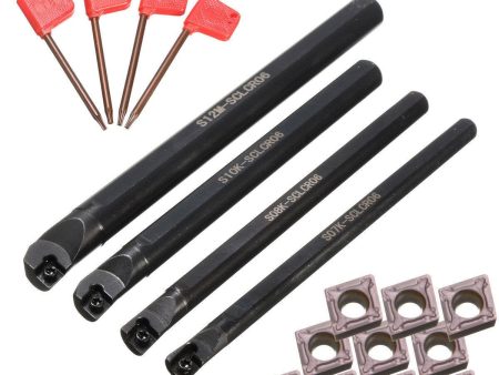 4pcs 7 8 10 12mm SCLCR06 Lathe Boring Bar Turning Tool With 10pcs CCMT0602 Inserts Cheap