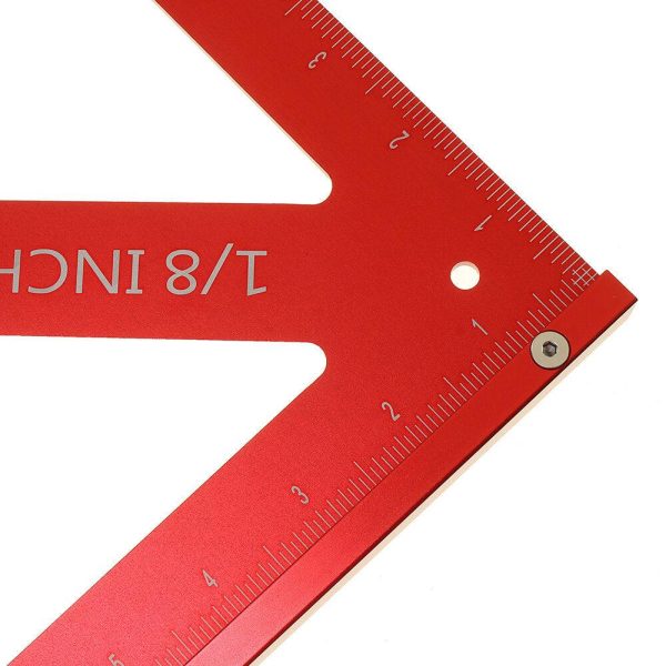 90 45 Degree Aluminum Alloy Multi-function Woodworking Triangle Ruler Inch Precision Triangle Ruler Fashion