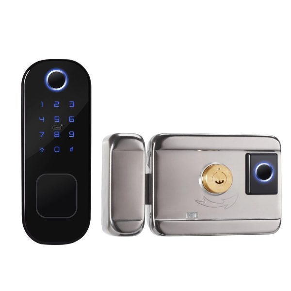 R5 Tuya WiFi Smart Dual-Side Fingerprint Lock Home Security Door Lock Encryption with Fingerprint Passcode IC Card APP Key NFC Electronic Bullhead Lock For Discount