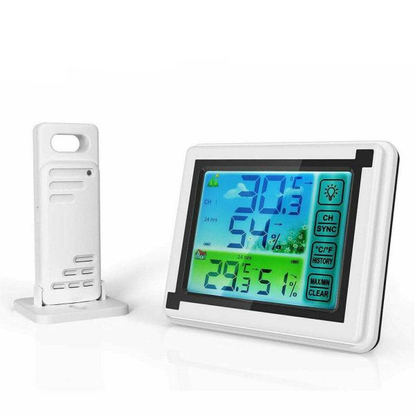 1-to-1 Indoor Outdoor Wireless Thermometer Weather Station Clock Cheap