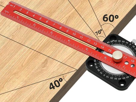 300mm 12 Inch Woodworking Scriber Compass Angle Scoring Ruler Adjustable T-type Ruler 360 Degree Angle Marking Gauge Supply