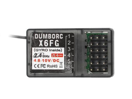 DUMBORC X6FG 2.4GHz 6CH RC Receiver with Gyro Sensitivity Adjustment for RC X6 Radio Transmitter Remote Controller Online Sale