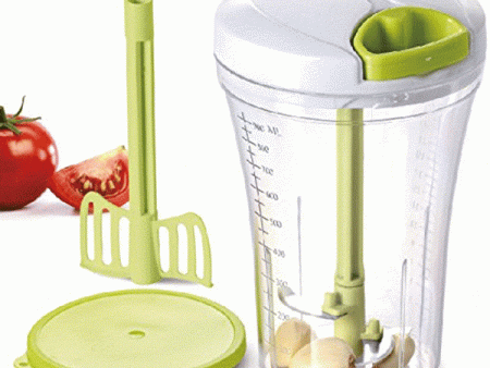 3 In 1 Multi-function Handheld Vegetable Chopper Mincer Blender Measuring Container Salad Food Tool Fashion