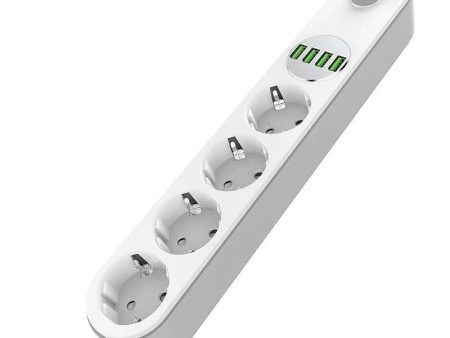 LDNIO SE4432 2500W Power Strip with 4 Outlets+4 USB-A Extension Socket EU Plug 10A for Phone Tablet Home Appliances Online