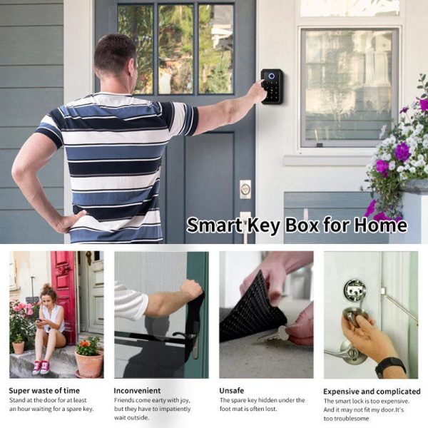 OS109 Tuya Bluetooth Smart Key Security Box Fingerprint APP Password IC Card Unlock Wall-mounted Portable Electronics Lock Boxes Work with TT Lock For Discount