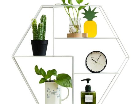 Hexagonal Metal Shelf Bracket Wall Mounted Cabinet Display Storage Rack Home Decor Discount