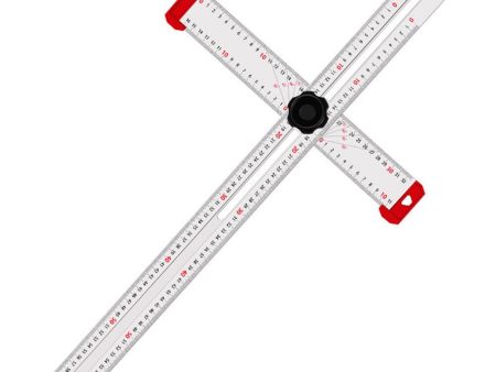 60cm Aluminum Alloy Angle Ruler Woodworking Scribe Adjustable Marking Gauge T-type Ruler Measuring Gauge 600mm Online now