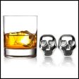 KC-ICW10 Whiskey Stone Set Reusable Food Grade Stainless Steel Wine Cooling Cube 2 Skulls Supply