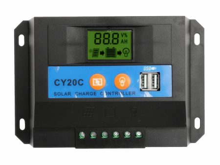 20A 12V 24V LCD Solar Charge Controller Panel Battery Regulator With 2 USB Ports Cheap