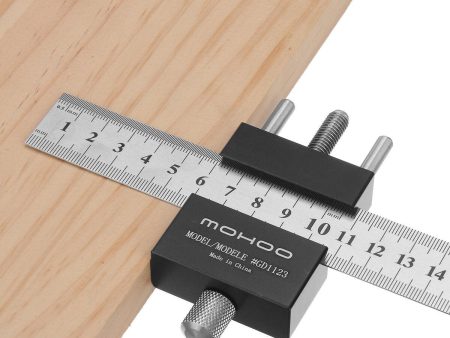 Mohoo Steel Ruler Positioning Block Angle Scriber Line Marking Gauge for Ruler Locator Carpentry Scriber Measuring Woodworking Tools Fashion