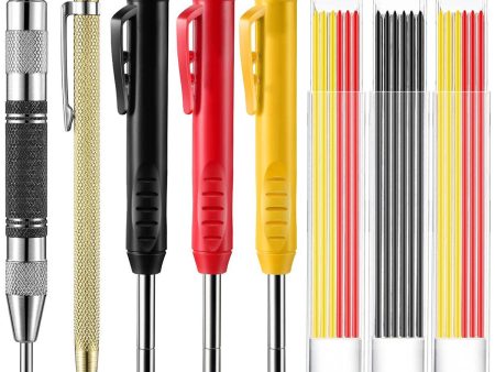 8 Pack Carpenter Pencil Set with Deep Hole Marker Built-in Sharpener and Carbide Scribe Marking Tool for Woodworking Marking Mechanical Pencils with Multi-Color Refills Discount