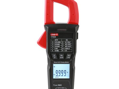 UNI-T Digital Clamp Meter UT202S AC 600A True RMS NCV Ammeter DC Voltage Frequency Hz Capacitance Data Hold 6000 Counts Fashion