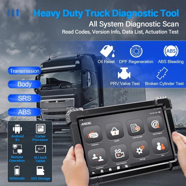 ANCEL X7HD Diesel Truck Scanner OBDII Diagnostic Tool Heavy Duty Diesel Truck Discount