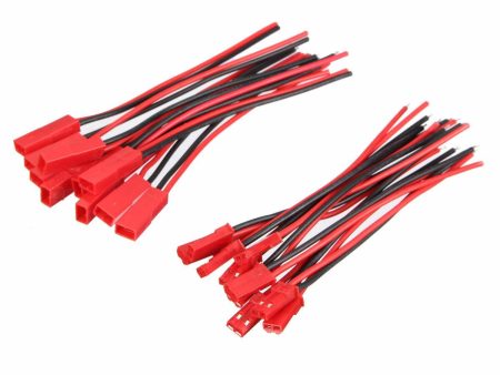 Excellway 10 Pairs 2 Pins JST Male & Female Connectors Plug Cable Wire Line 110mm Red Cheap