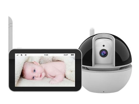 AM540 720P 5inch Baby Monitor with PTZ Rotation Camera Temperature Monitoring IR Night Vision Touch Screen Crying Breast Feeding Reminder Lullabies Baby Watcher Camera Device For Cheap