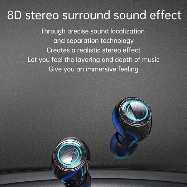 DX01 TWS bluetooth 5.3 Earphone 8D Stereo Surround Sound LED Light Digital Display Online now