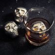 KC-ICW10 Whiskey Stone Set Reusable Food Grade Stainless Steel Wine Cooling Cube 2 Skulls Supply