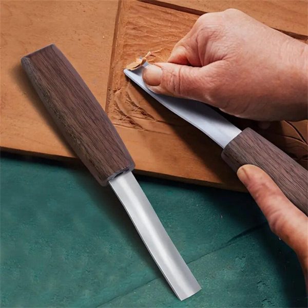 Wood Carving Knife CR-V Steel Bevel Marking Knife 15mm Curved Bevel Edge Hand Chisel With Comfortable Wooden Handle For Cheap