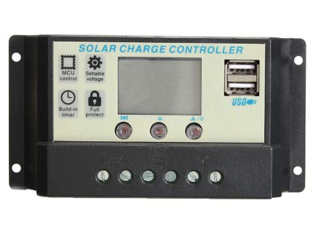 10 20A 12 24V Auto Solar Panel Battery Regulator Charge Controller PWM Battery Charging Hot on Sale