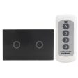 1 Way 2 Gang Crystal Glass Remote Panel Touch LED Light Switch Controller With Remote Control Cheap