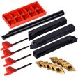 10pcs DCMT070204 Carbide Inserts with 4pcs 12mm Lathe Boring Bar Turning Tool Holder Supply