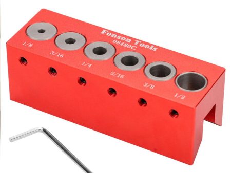 6 Holes Straight Hole Drill Guide Aluminum Alloy Dowel Jig Self Centering Dowel Jig For Round And Square Workpieces Online