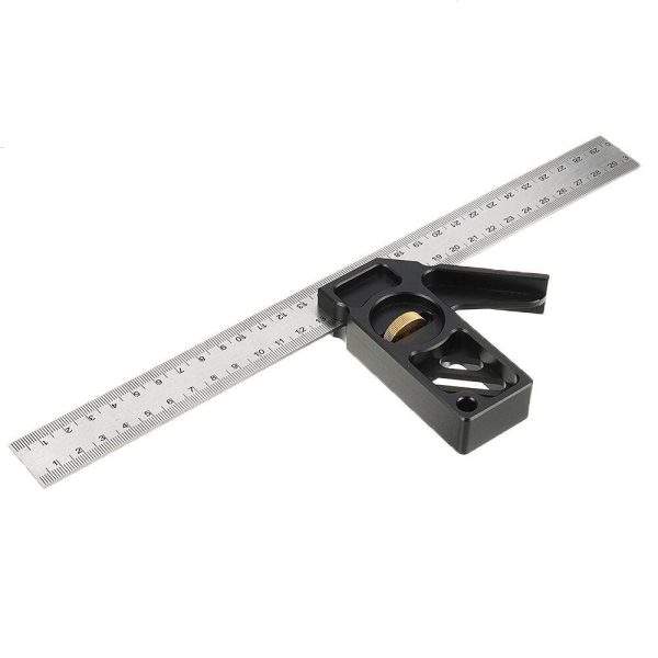 ENJOYWOOD Adjustable 300mm Aluminum Alloy Combination Square 45 90 Degree Angle Scriber Steel Ruler Fashion