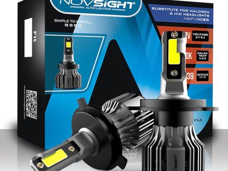 NovSight A500-N39 2PCS 72W DC9-32V Pair Car Headlight LED Bulbs 10,000LM PAIR Car Headlamps 6000K IP68 Waterproof Discount